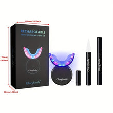 Load image into Gallery viewer, Teeth Whitening Kit, Rechargeable Home Use Wireless Teeth Whitening Kit With LED Blue Lights Accelerator, 3pcs Teeth Whitening Gel Pens, Natural  Effective Stain Cleaning At Home
