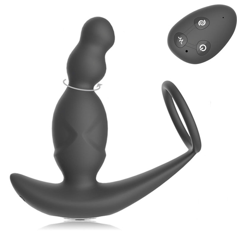 Remote control APP anal plug prostate massager lock sperm ring anal plug ring rotating vibration