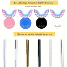 Load image into Gallery viewer, Teeth Whitening Kit, Rechargeable Home Use Wireless Teeth Whitening Kit With LED Blue Lights Accelerator, 3pcs Teeth Whitening Gel Pens, Natural  Effective Stain Cleaning At Home
