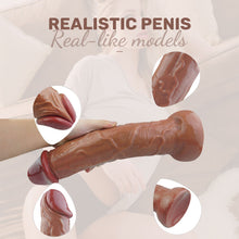 Load image into Gallery viewer, 12.3-inch realistic vibrating suction cup long dildo
