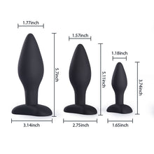 Load image into Gallery viewer, Pleasure Anal Training Silicone Classic Butt Plugs Set (3 Pieces)
