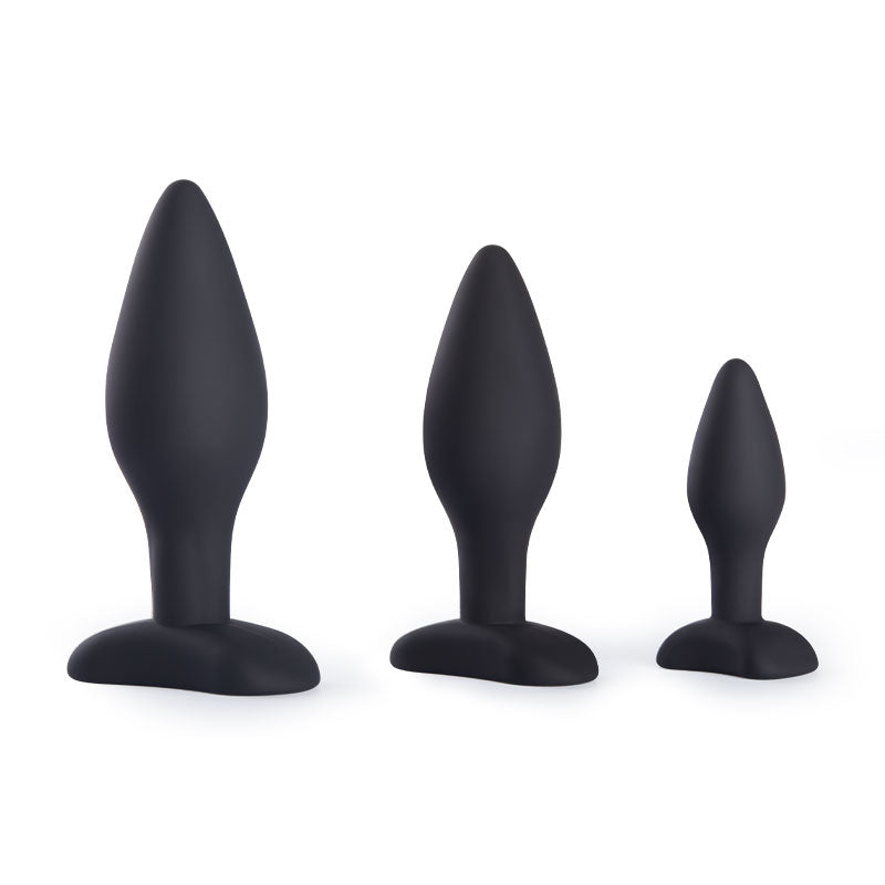 Pleasure Anal Training Silicone Classic Butt Plugs Set (3 Pieces)