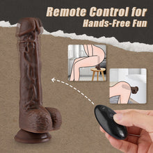 Load image into Gallery viewer, BBC LOVER-9.05 Inch Realistic 8 Thrusting Vibrating Heating Black Dildo with Remote Control
