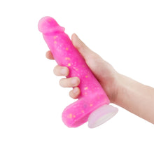 Load image into Gallery viewer, 8.7-Inch Pink Glitter Remote Control Vibrating Dildo
