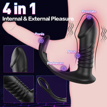 Load image into Gallery viewer, SALE Moore - 10 Thrilling Vibration 3 Thrusting Silicone Remote Control Cock Ring Anal Vibrator
