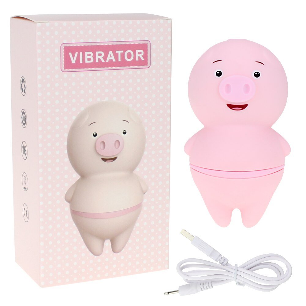 Cute pig cunnilingus vibrator