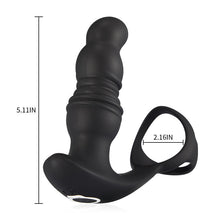 Load image into Gallery viewer, 2 in 1 3 Thrusting 7 Vibrations Anal Massager with Cock Ring
